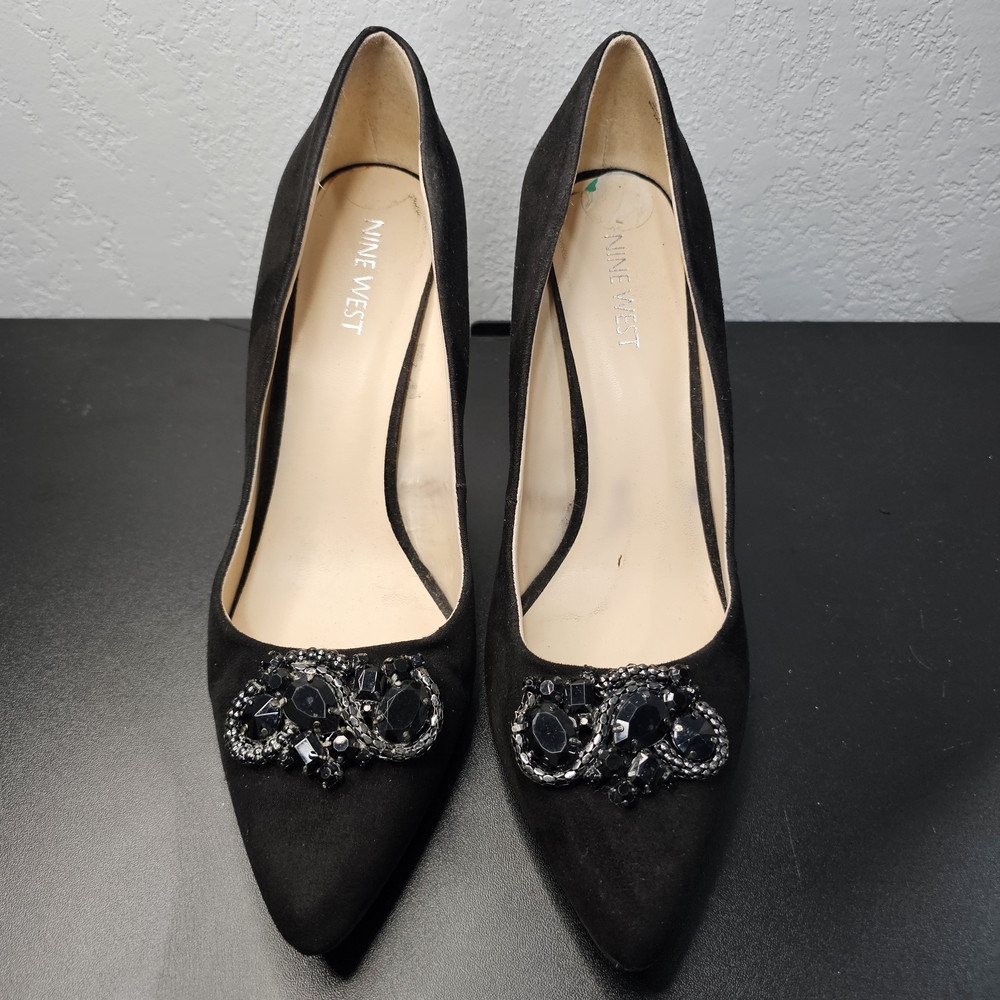 Nine West Black Embellished Women's Heels